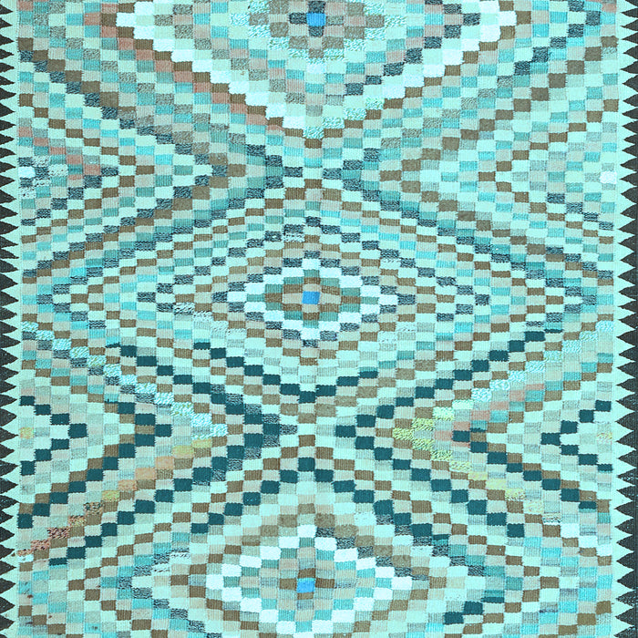 Machine Washable Southwestern Light Blue Country Rug, wshcon2015lblu