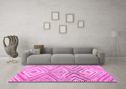 Machine Washable Southwestern Pink Country Rug in a Living Room, wshcon2015pnk
