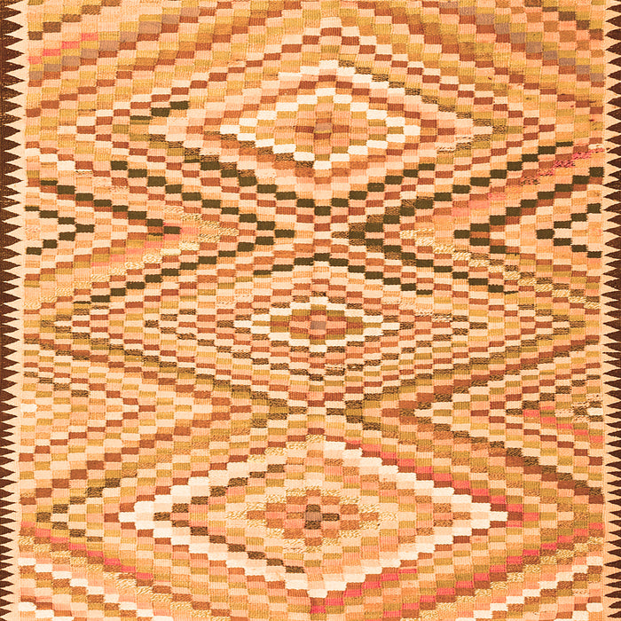 Round Machine Washable Southwestern Orange Country Area Rugs, wshcon2015org