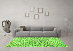 Machine Washable Southwestern Green Country Area Rugs in a Living Room,, wshcon2015grn