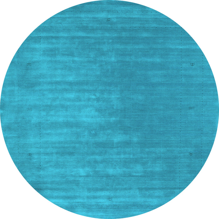 Round Abstract Light Blue Contemporary Rug, con2016lblu