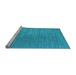 Sideview of Machine Washable Abstract Light Blue Contemporary Rug, wshcon2016lblu