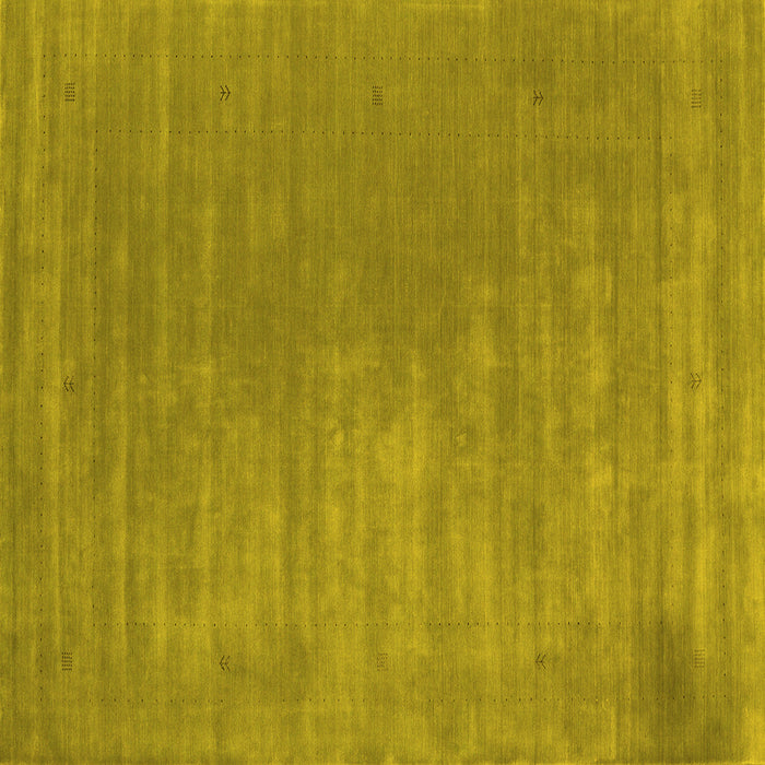 Square Machine Washable Abstract Yellow Contemporary Rug, wshcon2016yw