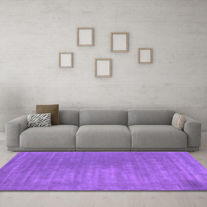 Machine Washable Abstract Purple Contemporary Area Rugs in a Living Room, wshcon2016pur
