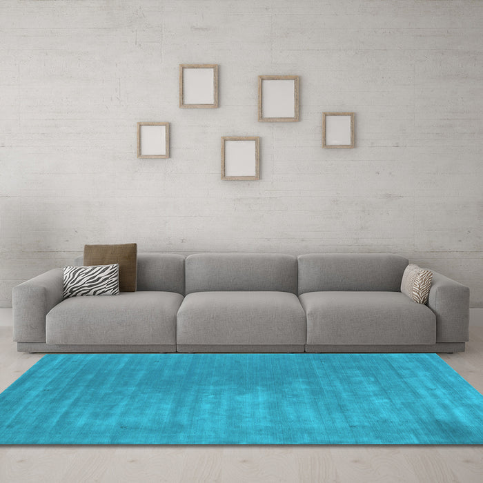 Machine Washable Abstract Light Blue Contemporary Rug in a Living Room, wshcon2016lblu