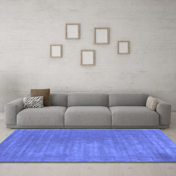 Machine Washable Abstract Blue Contemporary Rug in a Living Room, wshcon2016blu