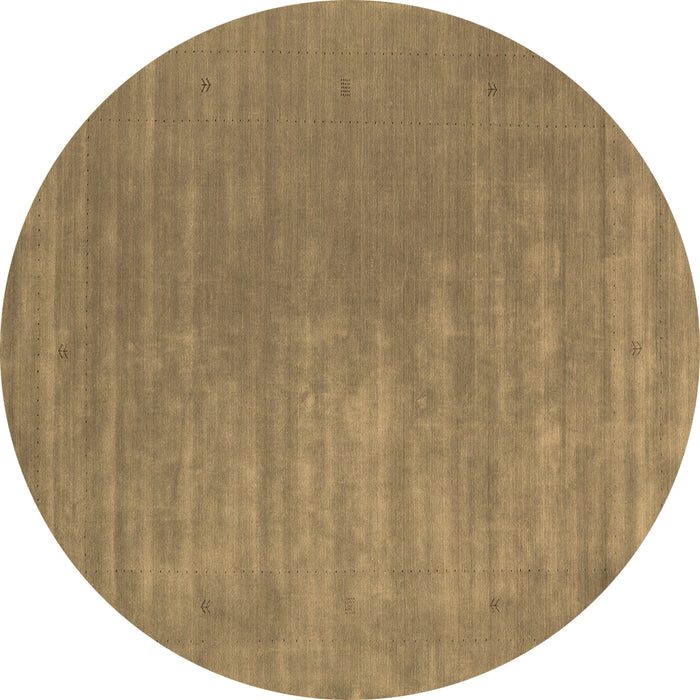 Round Abstract Brown Contemporary Rug, con2016brn