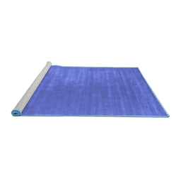 Sideview of Machine Washable Abstract Blue Contemporary Rug, wshcon2016blu
