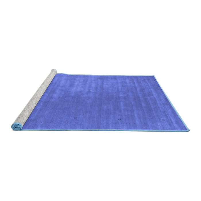Sideview of Machine Washable Abstract Blue Contemporary Rug, wshcon2016blu