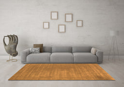 Machine Washable Abstract Orange Contemporary Area Rugs in a Living Room, wshcon2016org