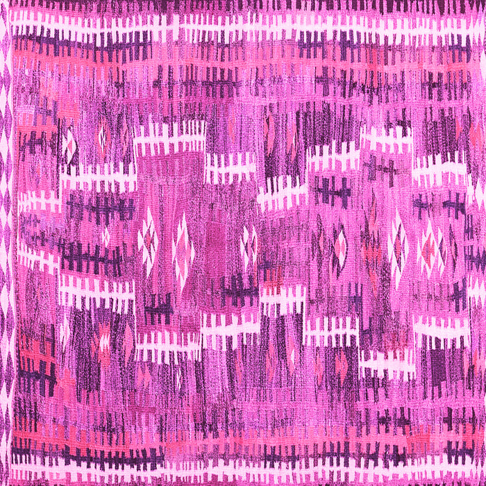 Square Machine Washable Southwestern Pink Country Rug, wshcon2017pnk