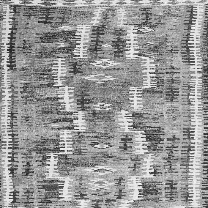 Round Machine Washable Southwestern Gray Country Rug, wshcon2017gry