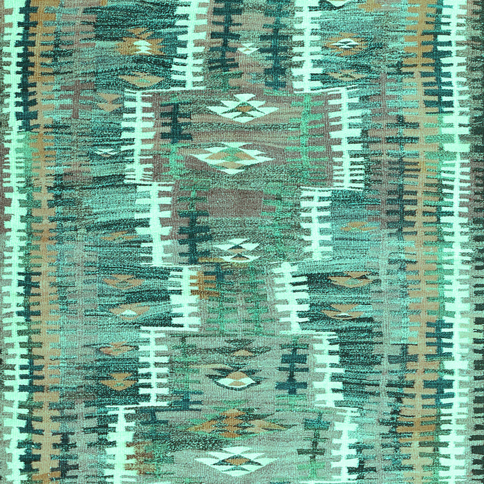 Machine Washable Southwestern Turquoise Country Area Rugs, wshcon2017turq