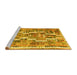 Sideview of Machine Washable Southwestern Yellow Country Rug, wshcon2017yw