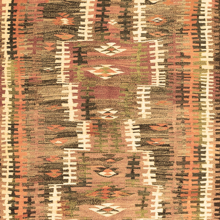 Machine Washable Southwestern Brown Country Rug, wshcon2017brn