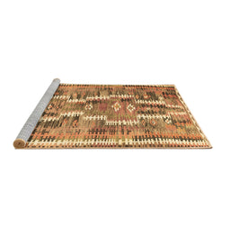 Sideview of Machine Washable Southwestern Brown Country Rug, wshcon2017brn