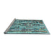 Sideview of Machine Washable Southwestern Light Blue Country Rug, wshcon2017lblu