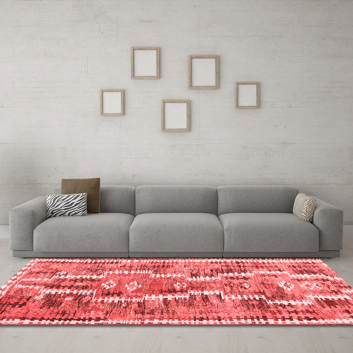 Country Red Washable Rugs