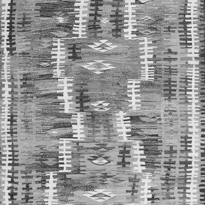 Serging Thickness of Machine Washable Southwestern Gray Country Rug, wshcon2017gry