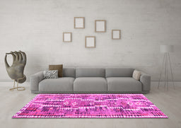 Machine Washable Southwestern Pink Country Rug in a Living Room, wshcon2017pnk