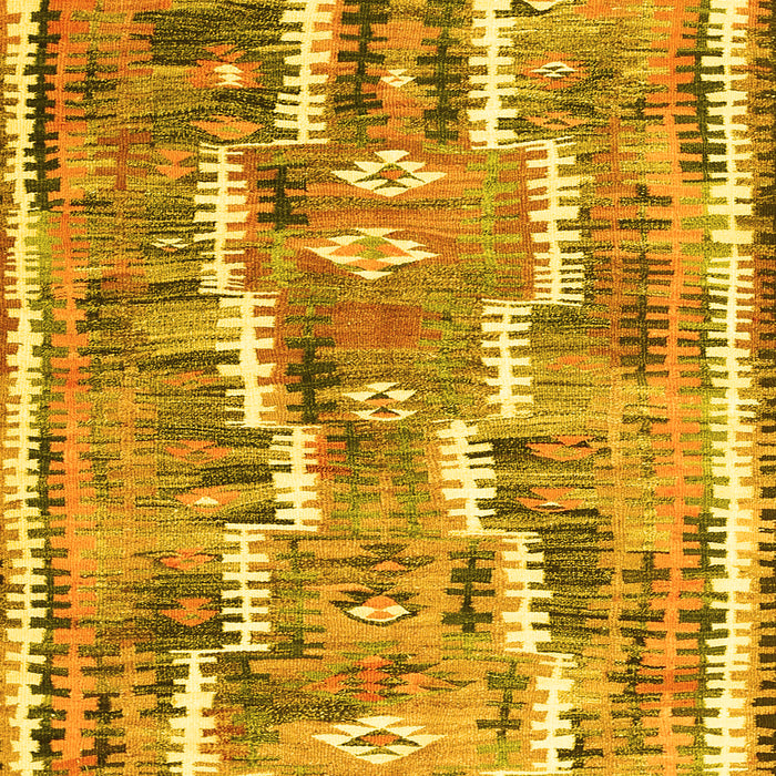 Machine Washable Southwestern Yellow Country Rug, wshcon2017yw