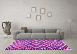 Machine Washable Oriental Purple Traditional Area Rugs in a Living Room, wshcon2018pur