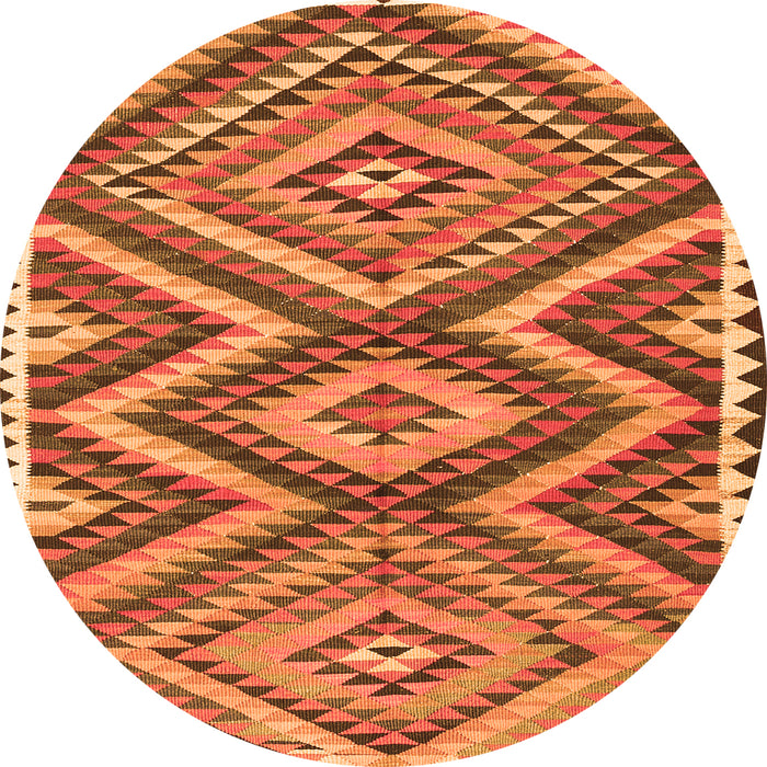 Square Oriental Orange Traditional Rug, con2018org