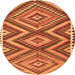 Square Oriental Orange Traditional Rug, con2018org