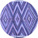 Round Oriental Blue Traditional Rug, con2018blu