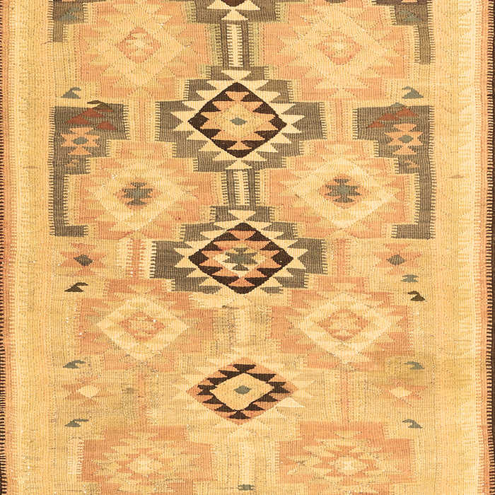 Machine Washable Southwestern Brown Country Rug, wshcon2019brn