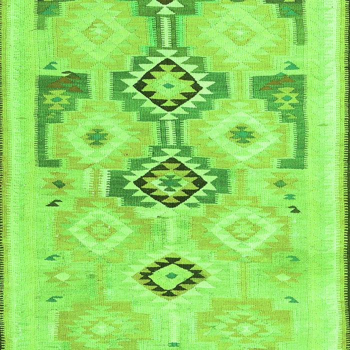 Serging Thickness of Machine Washable Southwestern Green Country Area Rugs, wshcon2019grn
