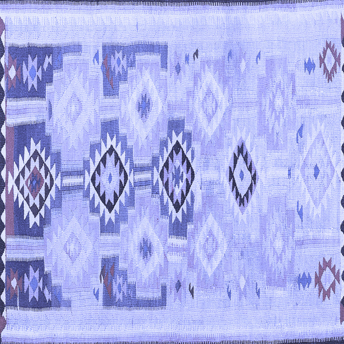Square Machine Washable Southwestern Blue Country Rug, wshcon2019blu