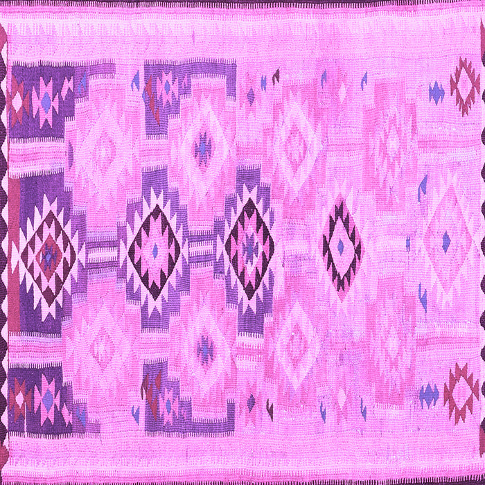 Square Machine Washable Southwestern Purple Country Area Rugs, wshcon2019pur