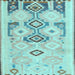 Square Southwestern Light Blue Country Rug, con2019lblu