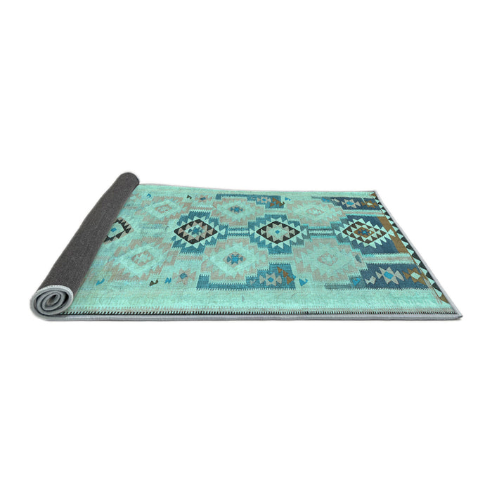 Sideview of Southwestern Light Blue Country Rug, con2019lblu
