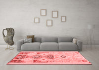 Machine Washable Southwestern Red Country Rug, wshcon2019red