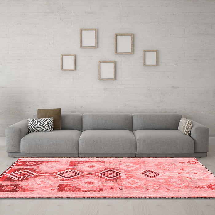 Country Red Washable Rugs