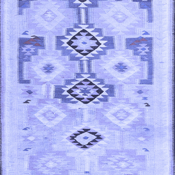 Machine Washable Southwestern Blue Country Rug, wshcon2019blu