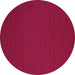 Round Abstract Pink Contemporary Rug, con201pnk