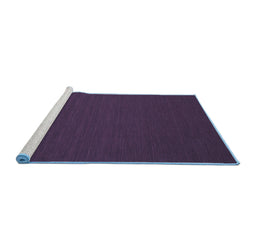 Sideview of Machine Washable Abstract Blue Contemporary Rug, wshcon201blu