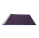 Sideview of Machine Washable Abstract Blue Contemporary Rug, wshcon201blu