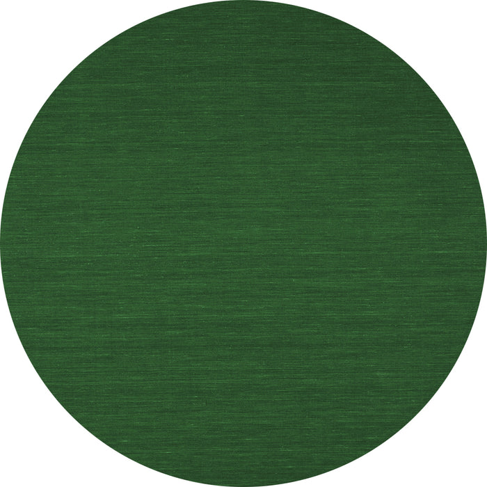 Round Machine Washable Abstract Emerald Green Contemporary Area Rugs, wshcon201emgrn