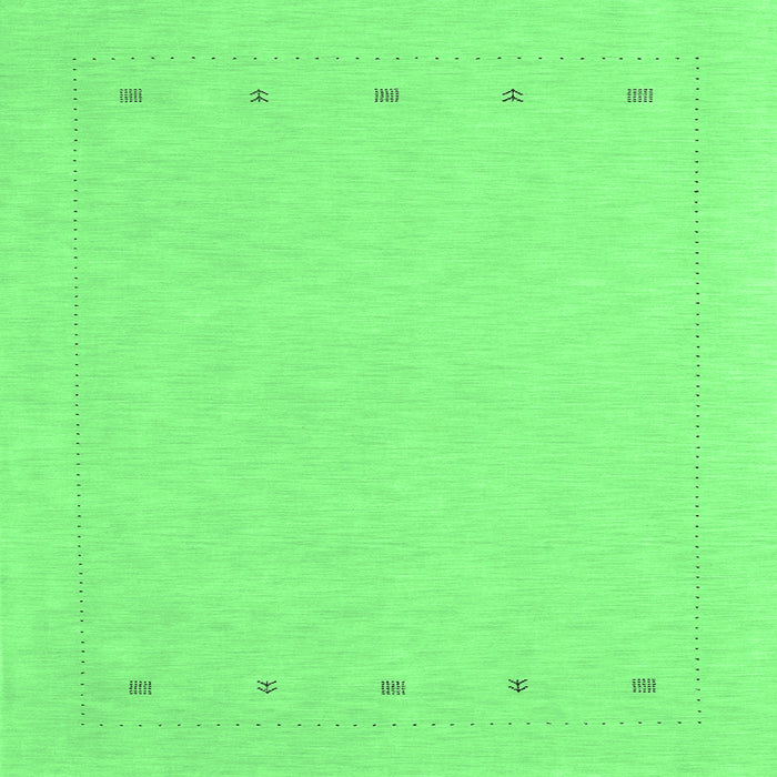 Square Machine Washable Solid Emerald Green Modern Area Rugs, wshcon2020emgrn