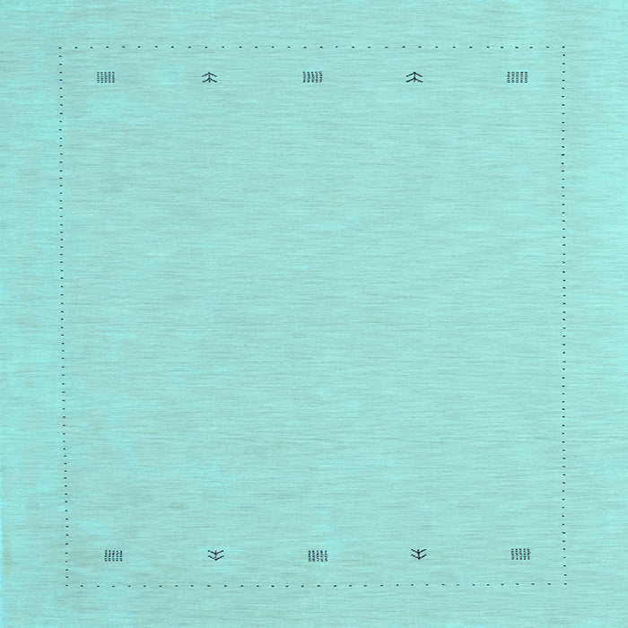 Square Machine Washable Solid Light Blue Modern Rug, wshcon2020lblu