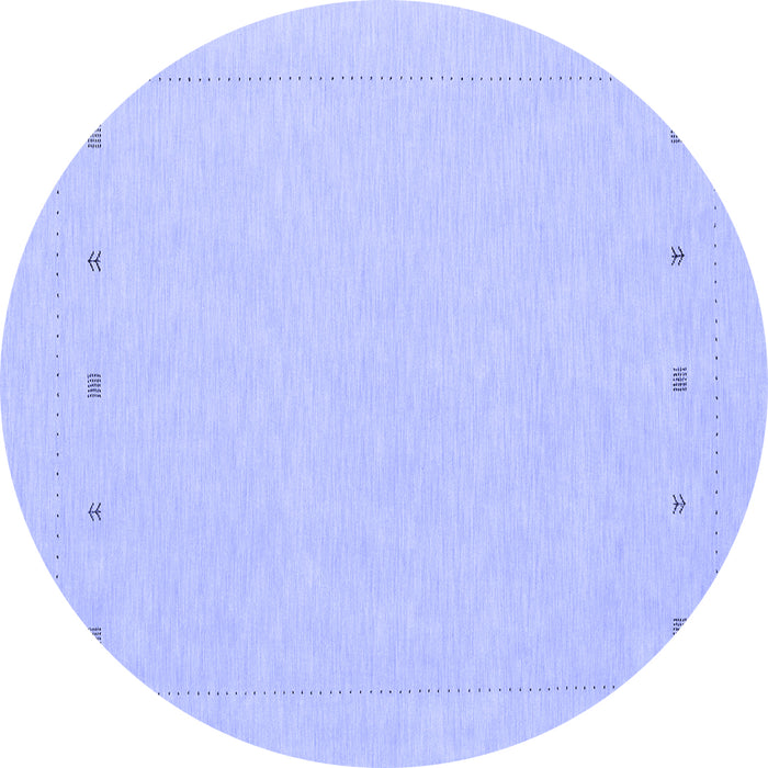 Round Solid Blue Modern Rug, con2020blu