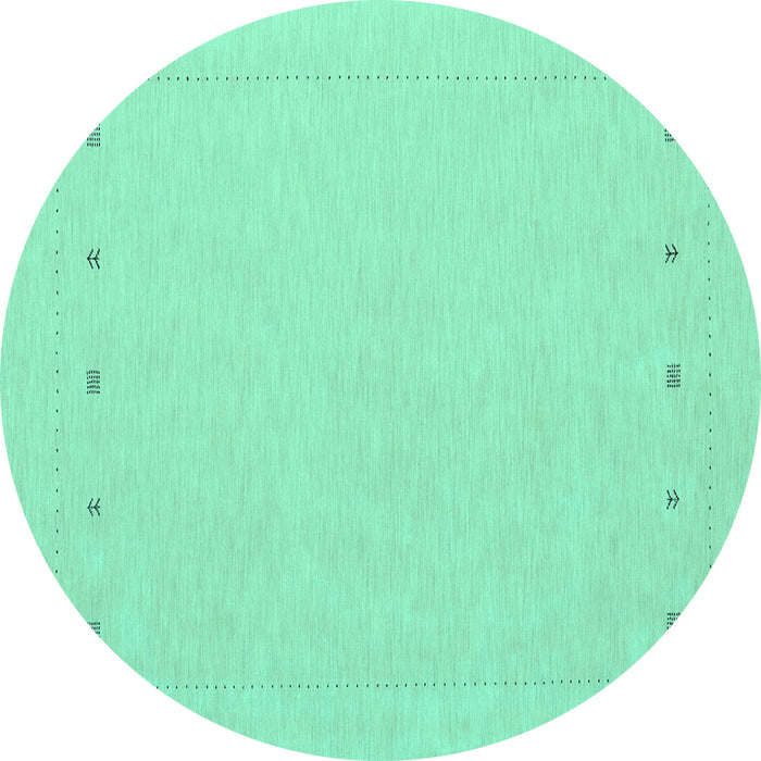 Round Solid Turquoise Modern Rug, con2020turq