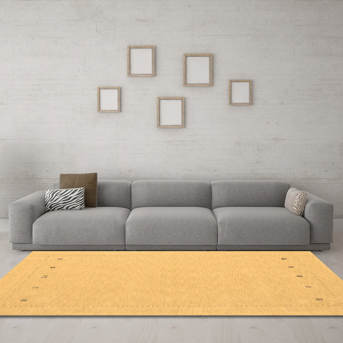 Machine Washable Solid Brown Modern Rug in a Living Room,, wshcon2020brn