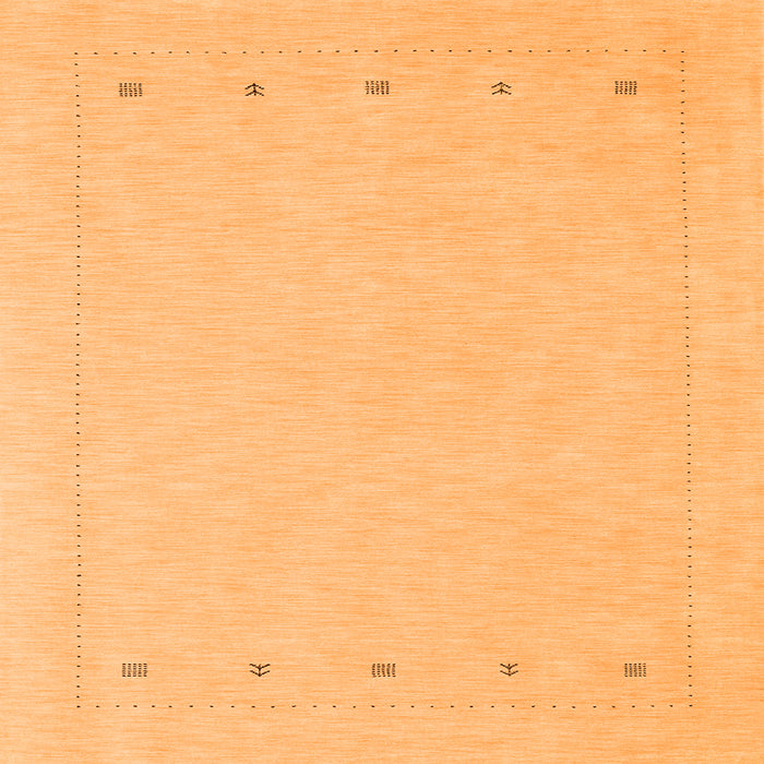 Round Machine Washable Solid Orange Modern Area Rugs, wshcon2020org