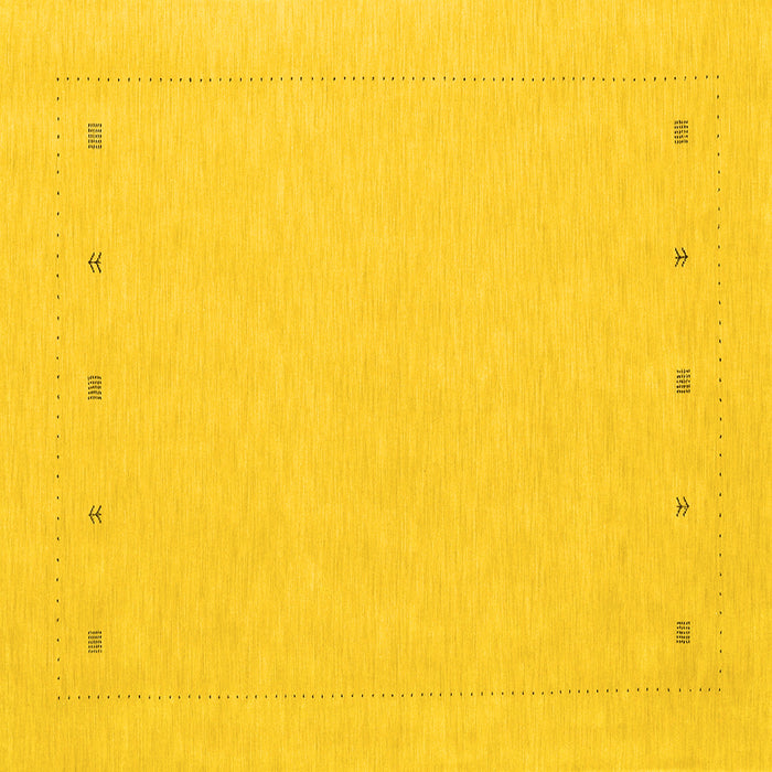 Square Solid Yellow Modern Rug, con2020yw