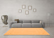Machine Washable Solid Orange Modern Area Rugs in a Living Room, wshcon2020org